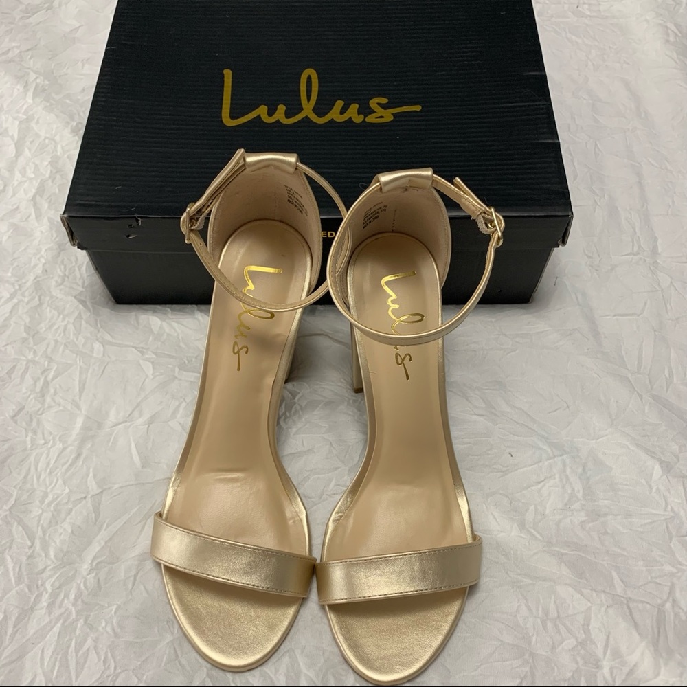 Lulus Taylor Gold Ankle Strap Heels